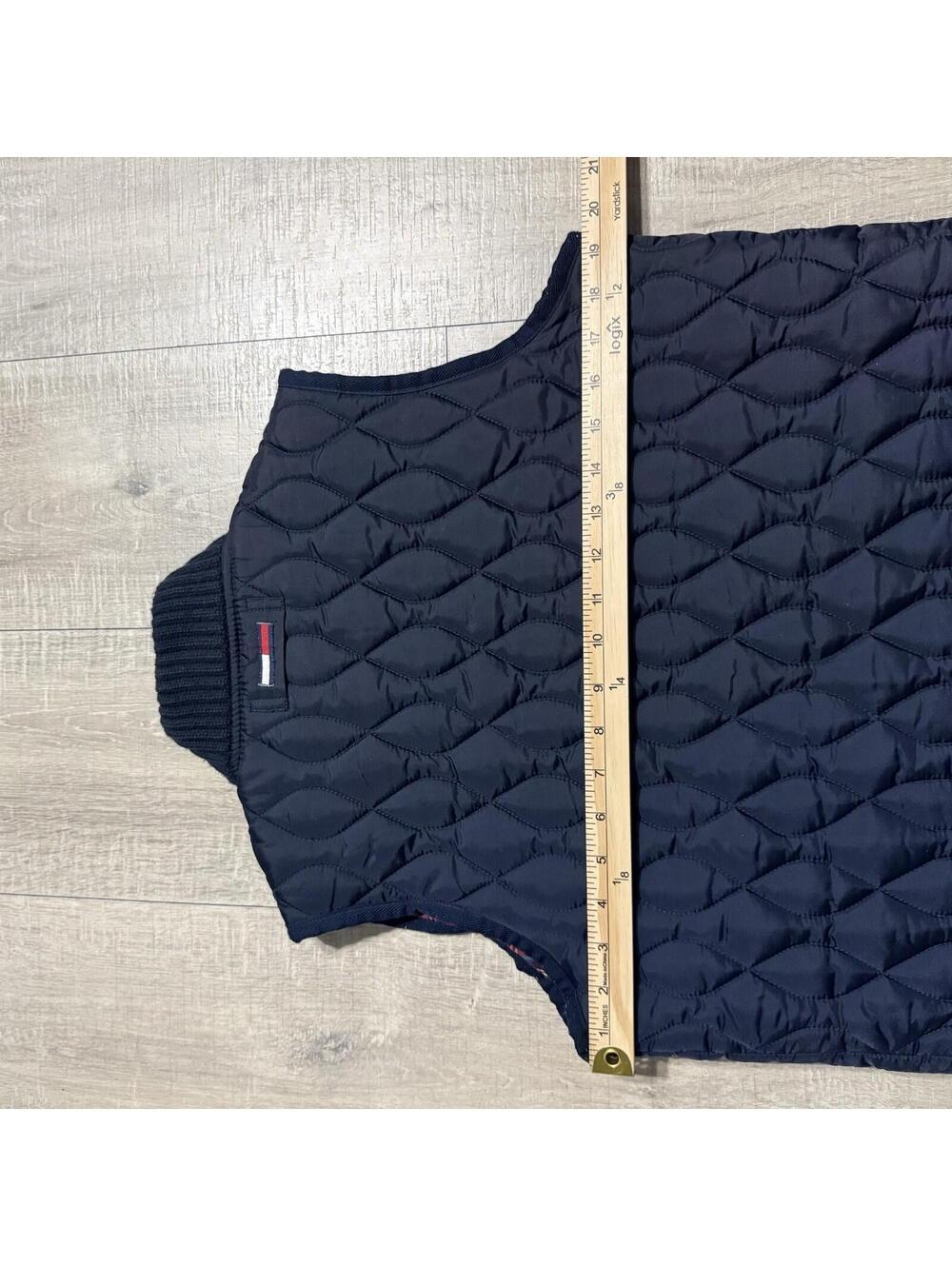 Vintage Rare Tommy Jeans Hilfiger Vest Blue Quilted Full Zip Women’s Medium - Picture 7 of 10
